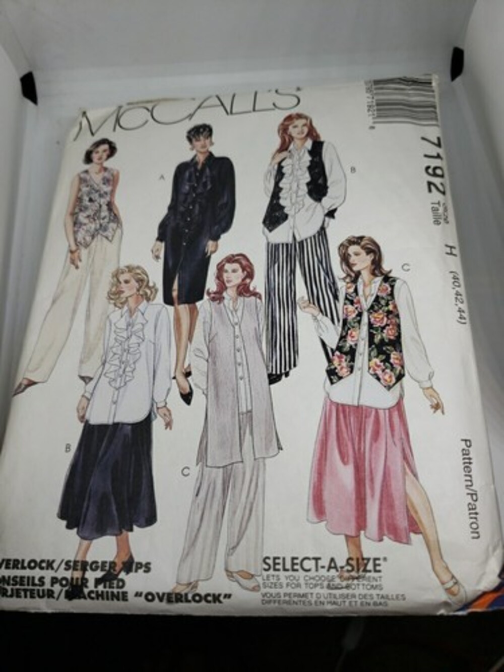 Ruffled Button Front Shirt Tunic Dress Vest McCalls 7192 Pattern 40 42 44